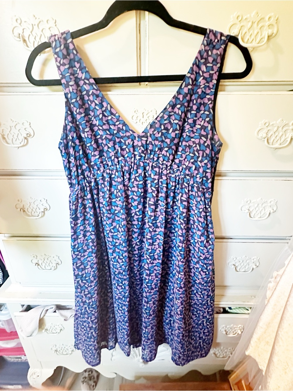 American Eagle Outfitters Navy Floral Heart Print Dress